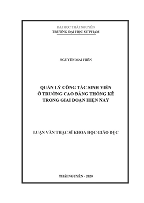 Quản Lý Công Tác Sinh Viên Tại Trường Cao Đẳng Thống Kê: