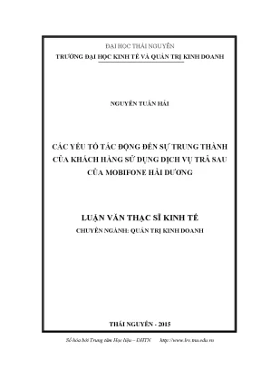 Yếu Tố Tác Động Đến Sự Trung Thành Của Khách Hàng