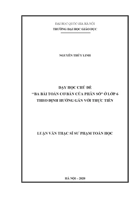 Dạy Học Phân Số Lớp 6: Ba Bài Toán Cơ Bản Gắn Với Thực Tiễn