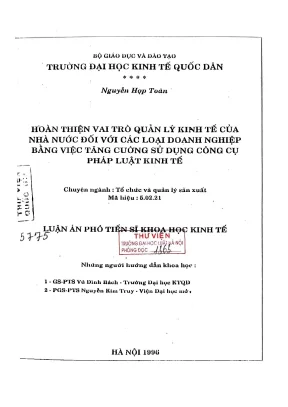 Vai Trò Quản Lý Kinh Tế Của Nhà Nước Đối Với Doanh Nghiệp