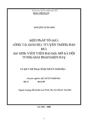 Quản Lý Giáo Dục Tại Đại Học Mở Hà Nội: Nghiên Cứu và