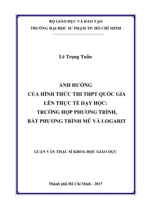Nghiên Cứu Ảnh Hưởng Của Hình Thức Thi THPT Quốc Gia Đến