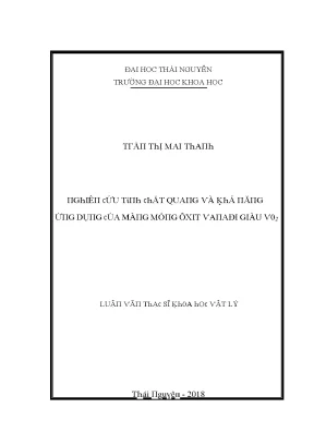 Nghiên Cứu Về Tính Chất Của Màng Mỏng Oxit Vaniđi