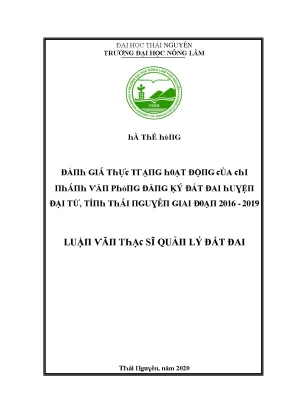 Quản lý đất đai tại Thái Nguyên: Nghiên cứu từ 2016 đến 2019