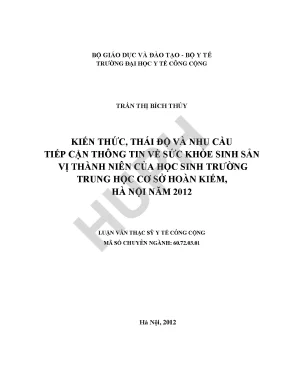 Nghiên Cứu Kiến Thức và Thái Độ về Sức Khỏe Sinh Sản Vị