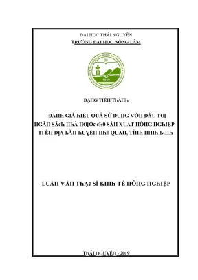 Hiệu Quả Sử Dụng Vốn Đầu Tư Tại Trường Đại Học Nông Lâm