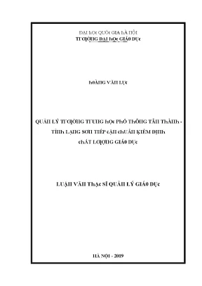 Quản lý chất lượng giáo dục tại trường trung học phổ