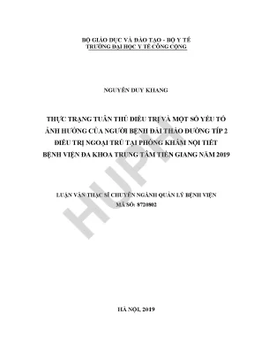 Thực Trạng Tuân Thủ Điều Trị Bệnh Đái Tháo Đường Típ 2