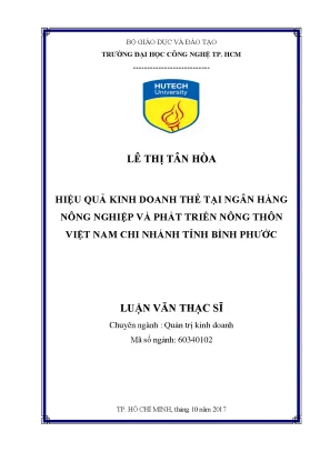 Nâng cao hiệu quả kinh doanh thẻ tại Agribank Bình Phước