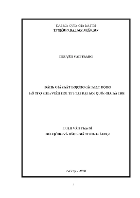 Đánh Giá Hoạt Động Hỗ Trợ Sinh Viên Tại Đại Học Quốc Gia