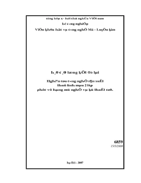 Tổng hợp kết quả nghiên cứu khoa học và công nghệ năm 2007