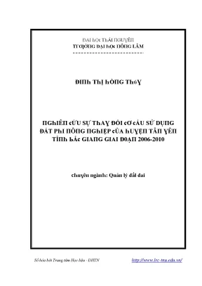 Nghiên cứu sự thay đổi cơ cấu sử dụng đất phi nông