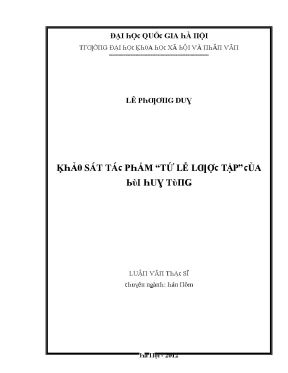 Nghiên Cứu Tứ Lễ Lưỡng Tập Tại Đại Học Quốc Gia Hà Nội