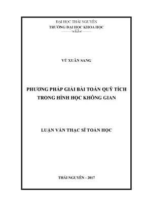 Phương Pháp Giải Bài Toán Quỹ Tích Trong Hình Học Không Gian