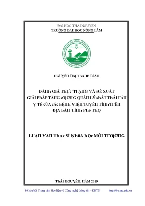 Đề Xuất Giải Pháp Quản Lý Môi Trường Tại Thái Nguyên