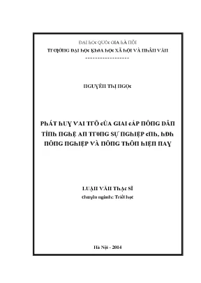 Vai trò của nông dân Nghệ An trong công nghiệp hóa nông