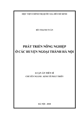 Phát Triển Nông Nghiệp Ở Các Huyện Ngoại Thành Hà Nội