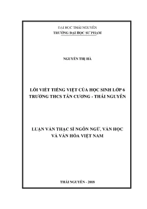 Nghiên Cứu Lỗi Viết Tiếng Việt Của Học Sinh Lớp 6 Tại