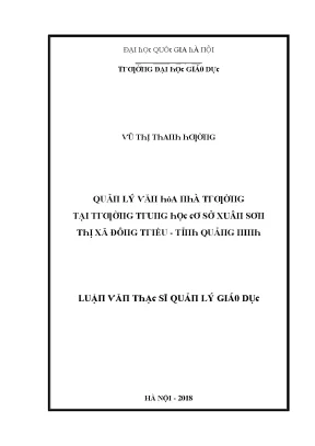 Quản lý văn hóa nhà trường tại Trường Trung học cơ sở