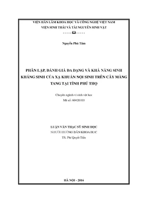 Đánh Giá Đa Dạng Và Khả Năng Sinh Kháng Sinh Của Xạ