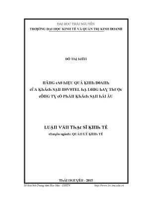 Hiệu Quả Kinh Doanh Tại Khách Sạn Hải Âu: Nghiên Cứu Từ