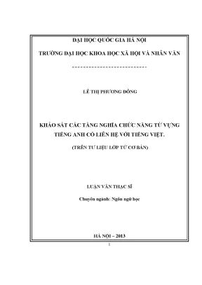 Khảo Sát Tầng Nghĩa Chức Năng Từ Vựng Tiếng Anh Liên Hệ