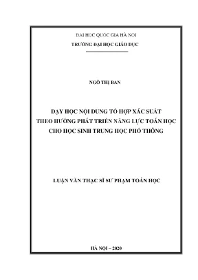 Phát Triển Năng Lực Toán Học Qua Dạy Học Tổ Hợp Xác Suất