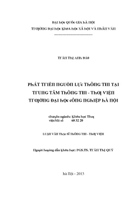 Nghiên Cứu Về Phát Triển Nguồn Lực Con Người Tại Đại Học