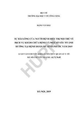 Đánh Giá Sự Hài Lòng Của Người Bệnh Nội Trú Tại Bệnh