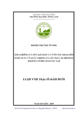 Nghiên Cứu Về Đạm Và Tuổi Thọ Của Thực Vật Tại Trường 