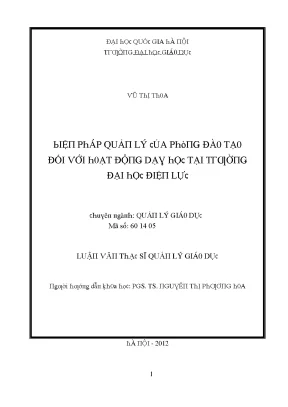 Quản lý hiệu quả hoạt động dạy học tại trường Đại học