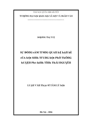 Sự Đồng Cảm Trong Quan Hệ Bạn Bè Của Học Sinh Trung Học