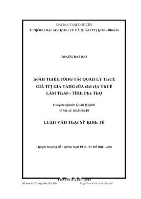 Quản lý thuế giá trị gia tăng tại Đại học Thái Nguyên