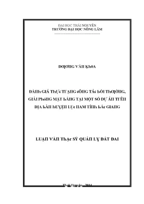 Đánh giá công tác bồi thường giải phóng mặt bằng tại
