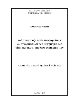 Phát Triển Đội Ngũ Cán Bộ Quản Lý Trường Mầm Non Huyện
