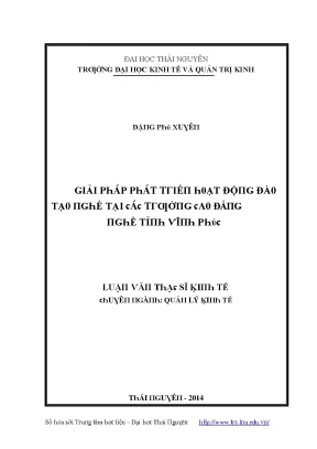 Giải Pháp Phát Triển Hoạt Động Đào Tạo Tại Trường Đại