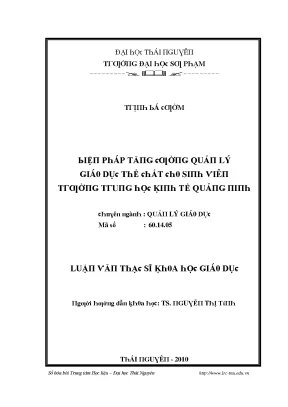 Tăng cường quản lý giáo dục thể chất cho sinh viên