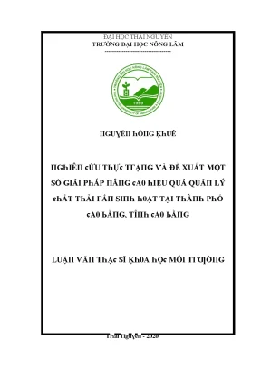 Giải Pháp Quản Lý Hiệu Quả Chất Thải Tại Thái Nguyên