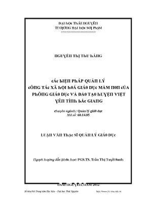 Quản lý giáo dục mầm non tại Đại học Thái Nguyên