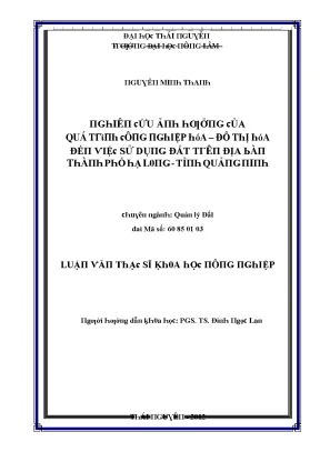 Quản lý đất đai và phát triển đô thị tại Đại học Thái Nguyên