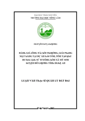 Đánh giá công tác bồi thường giải phóng mặt bằng tại khu