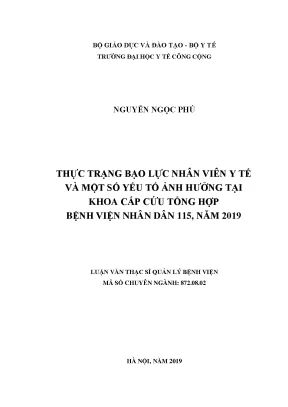 Thực Trạng Bạo Lực Nhân Viên Y Tế Tại Bệnh Viện Nhân Dân
