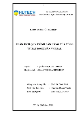 Phân Tích Quy Trình Bán Hàng Tại Công Ty Bất Động Sản VNREAL