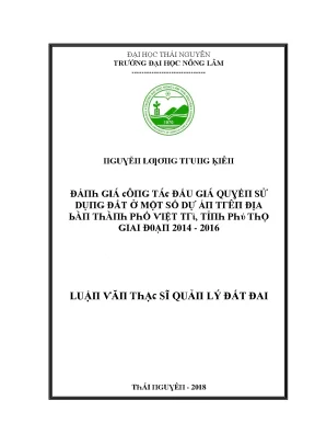 Quản Lý Đất Đai Tại Thái Nguyên: Nghiên Cứu Đấu Giá và