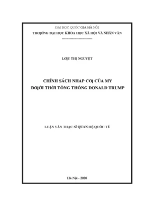 Chính Sách Nhập Cư Của Mỹ Dưới Thời Tổng Thống Donald Trump