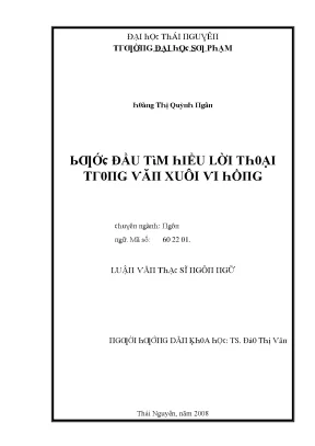Tìm Hiểu Lời Thoại Trong Văn Học Thái Nguyên