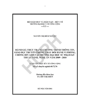 Đánh Giá Chương Trình Truyền Thông Phòng Chống HIV/AIDS