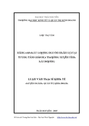 Nghiên Cứu Tác Động Của Lưu Thị Tâm Tại Trường Đại Học