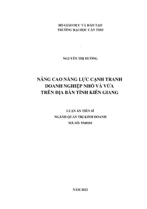 Nâng Cao Năng Lực Cạnh Tranh Doanh Nghiệp Nhỏ và Vừa Tại