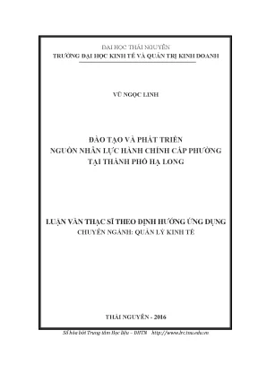 Đào Tạo và Phát Triển Nguồn Nhân Lực Hành Chính Cấp